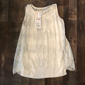 sleeveless cream lace shirt youth size 10